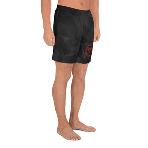 Men's Black Fractal Athletic Long Shorts