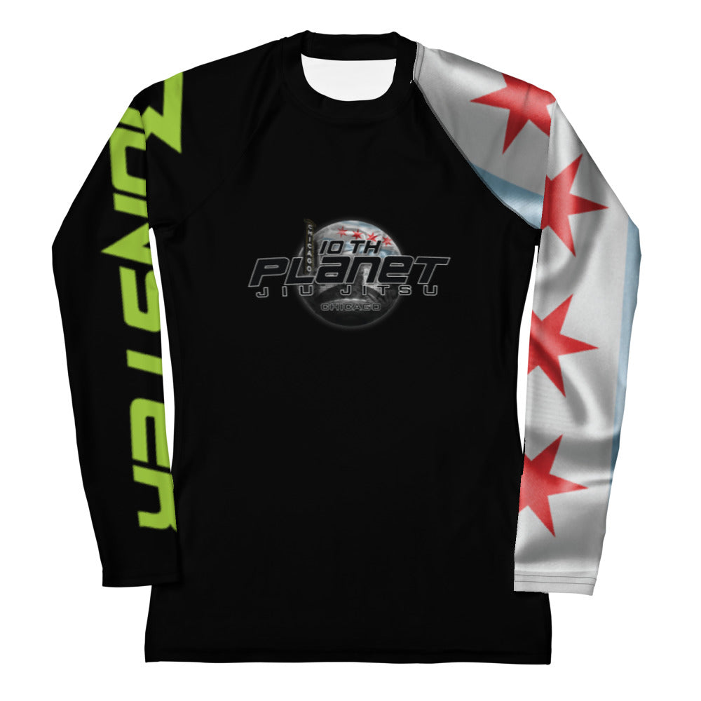 Chicago Flag Green Women's Rash Guard