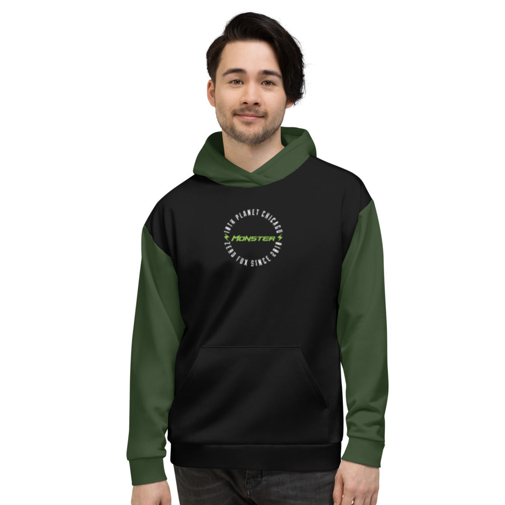 Green and Black Team Monster Unisex Hoodie