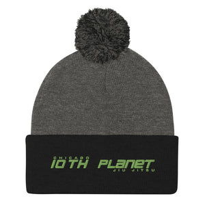 10P Chicago Green Pom-Pom Beanie